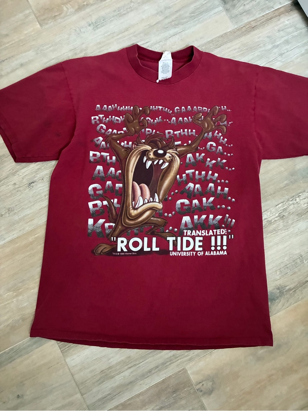 Vintage 90’s University of Alabama 'Roll Tide' Taz Graphic Tee - Crimson